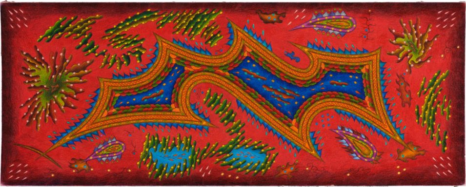 Mai 2019 – Bunte abstrakte Komposition mit geschwungenen Linien und organischen Formen