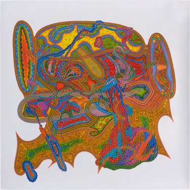 Continuo 1 – Bunte abstrakte Muster mit geschwungenen Linien und organischen Formen in kräftigen Farben