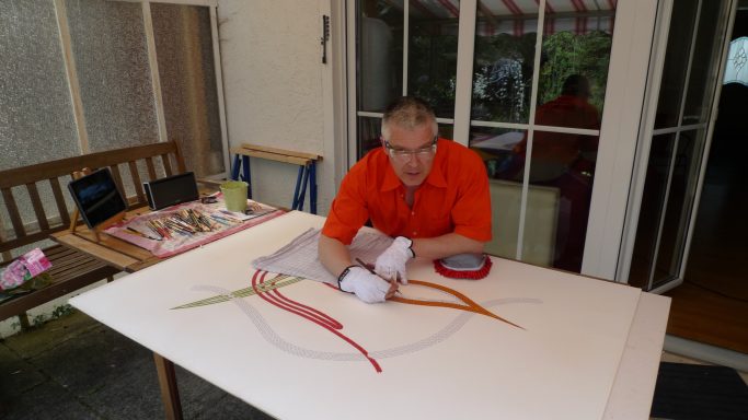 Atelier auf der Terrasse Terrasse mit Arbeitsblatt